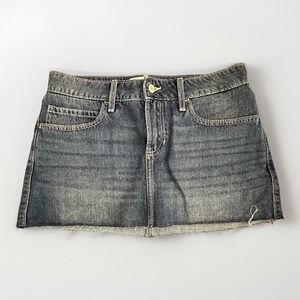 Hollister Denim Skort Women 28 Dark Wash Micro Mini Y2K Mallcore Festival